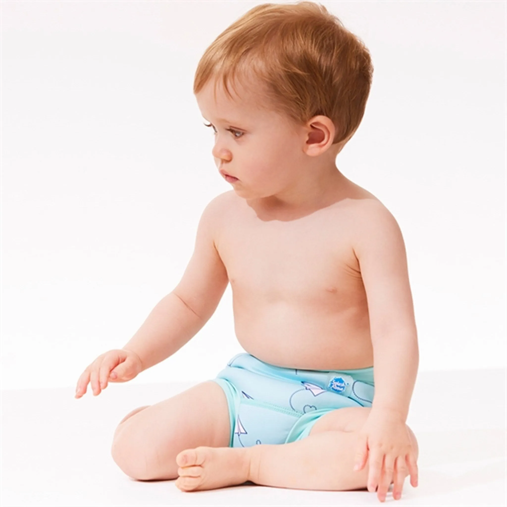 Petit Crabe Latte/Blue Multi Color Onesie with Zipper