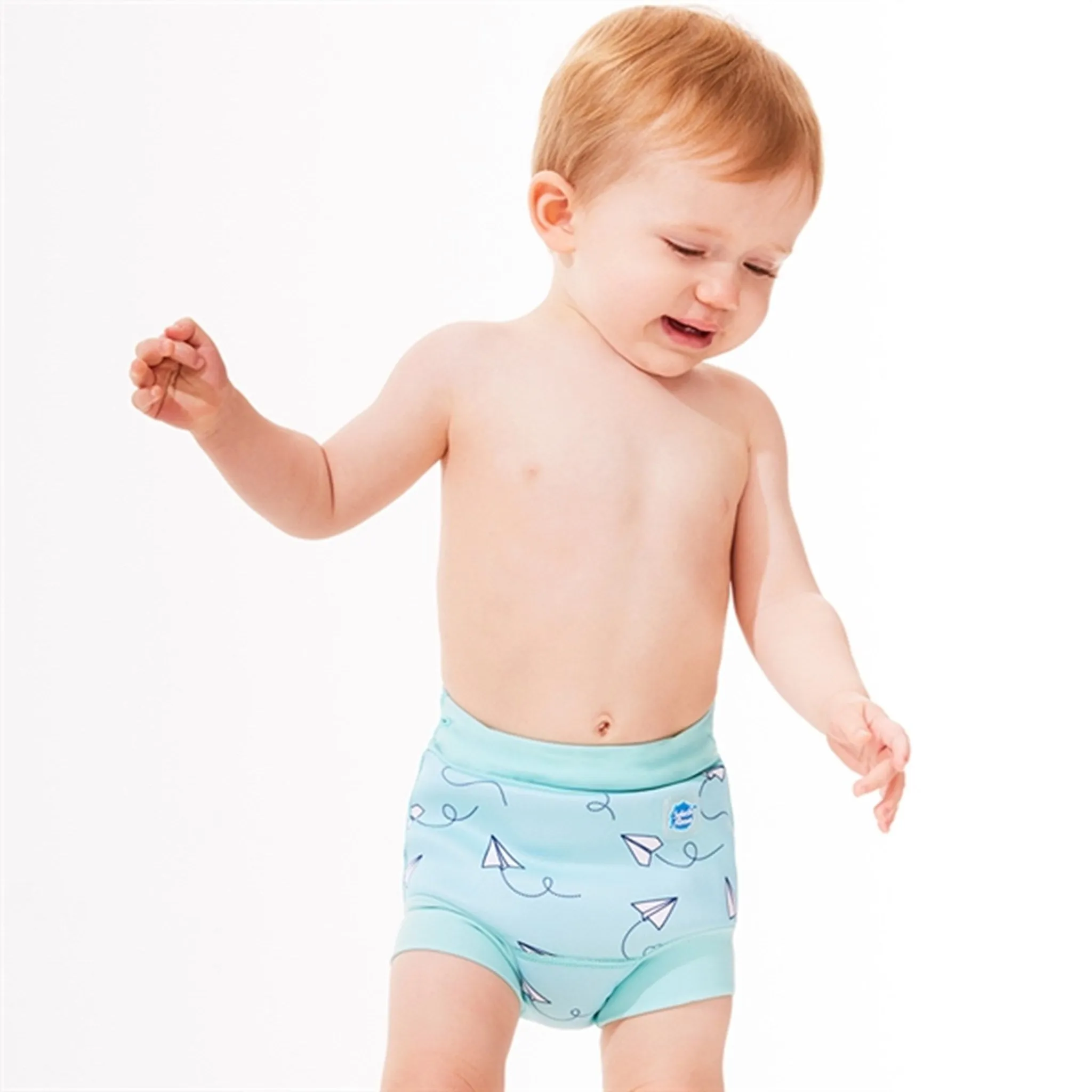 Petit Crabe Latte/Blue Multi Color Onesie with Zipper