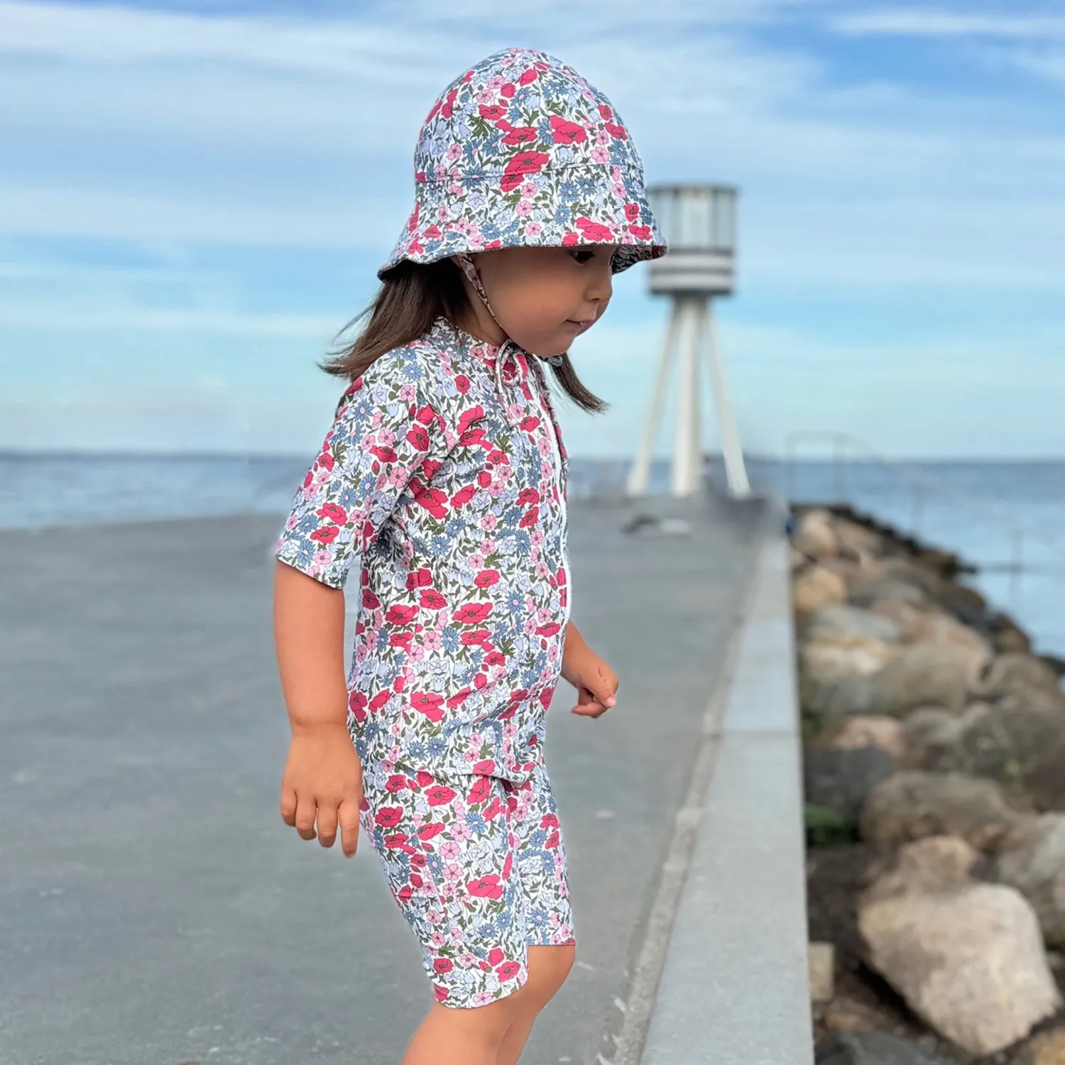 Petit Crabe Poppy & Daisy P Natsu Sunsuit S/S - Made With Liberty Fabric