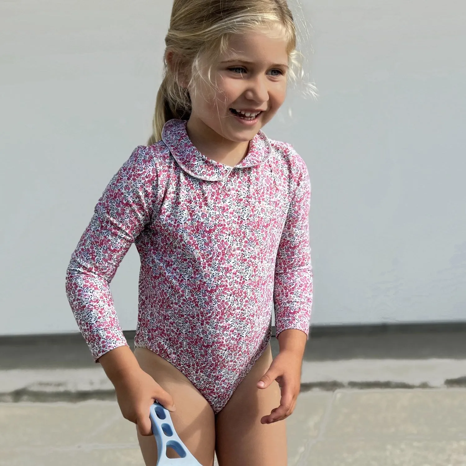 Petit Crabe Wiltshire Bud Peeter Pan Collar Swimsuit L/S - Made With Liberty Fabric