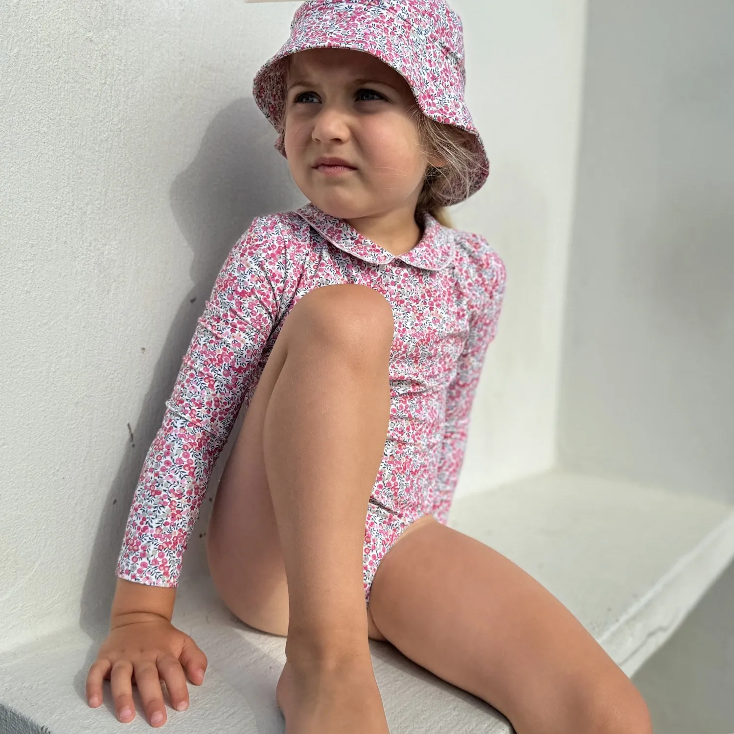 Petit Crabe Wiltshire Bud Peeter Pan Collar Swimsuit L/S - Made With Liberty Fabric