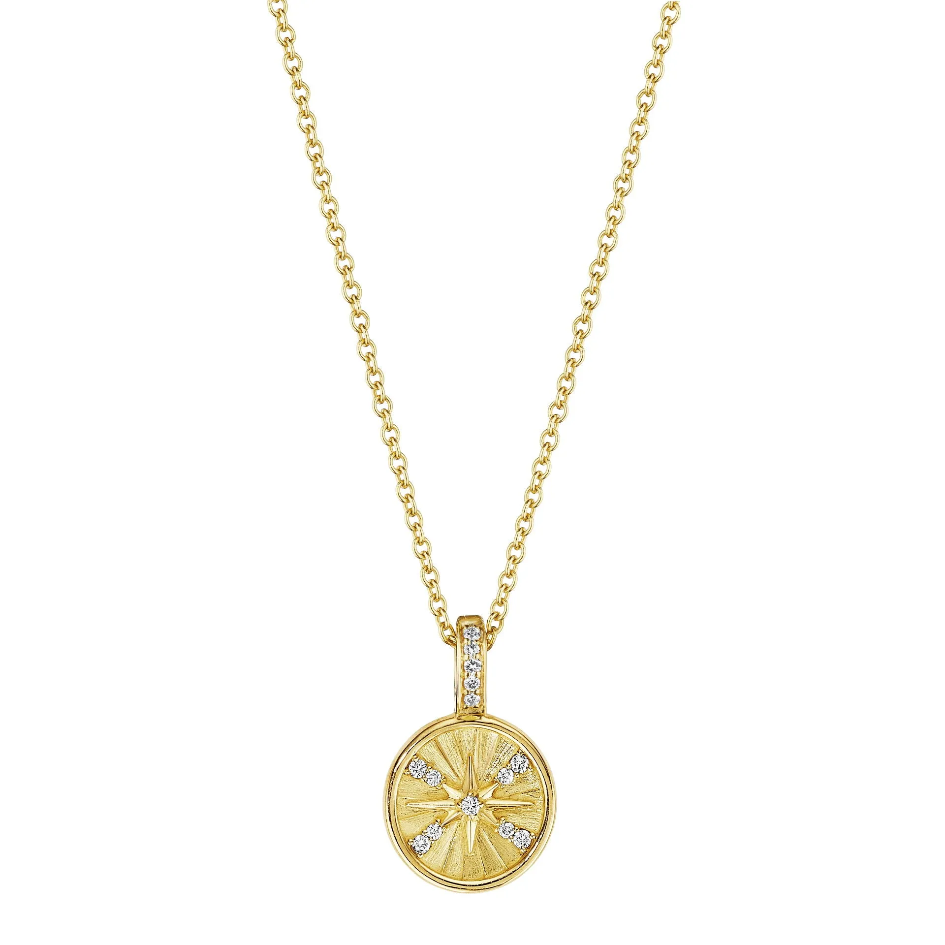 Petite Penny Round Starburst Necklace