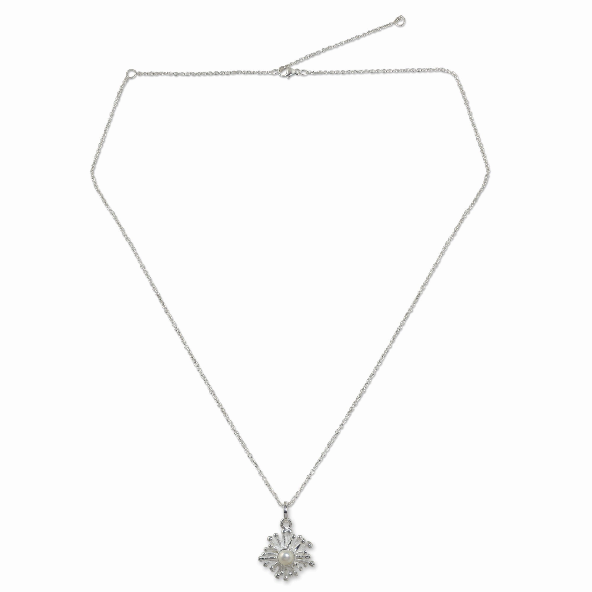 Petite Seaflower Sterling Silver Necklace