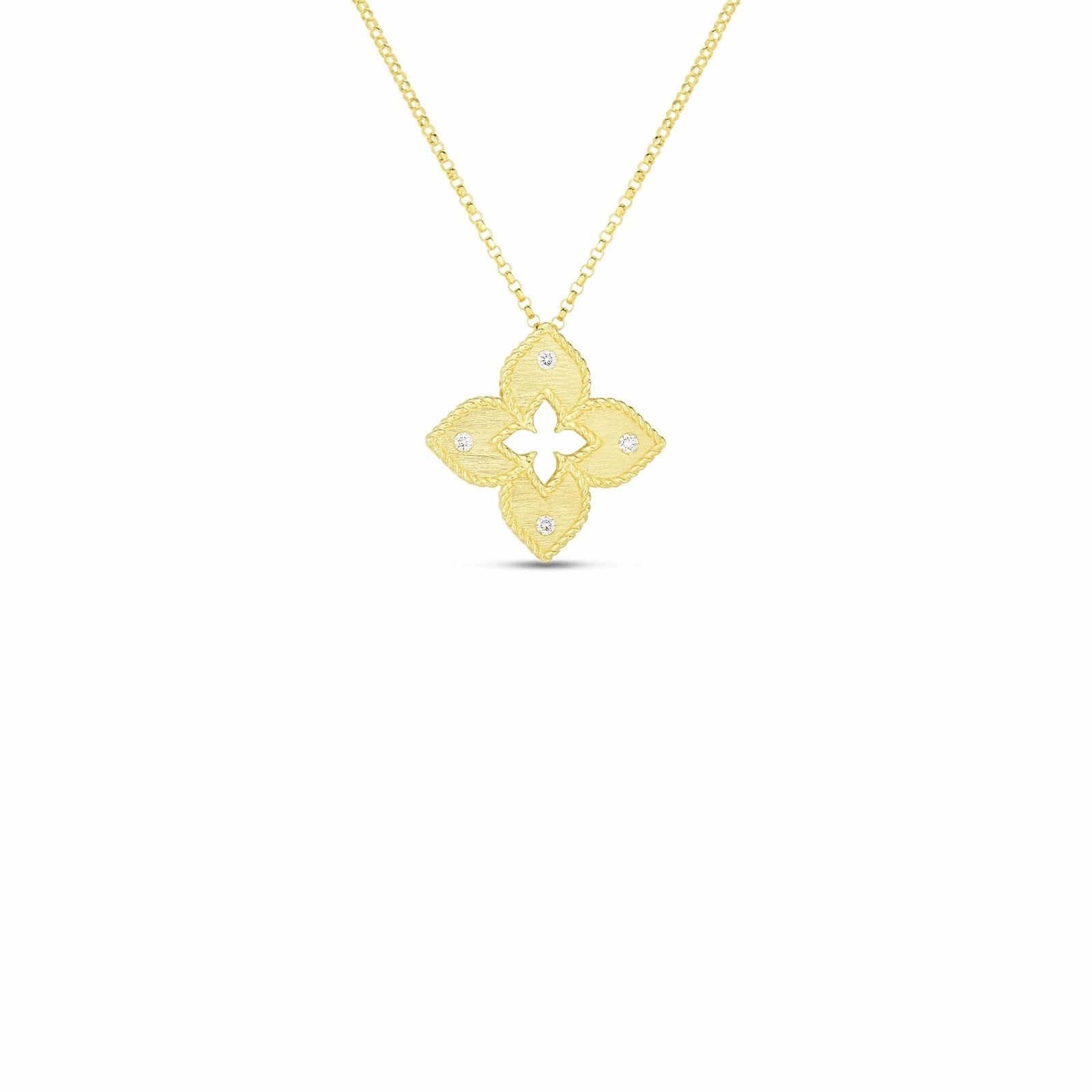 Petite Venetian Princess Satin Flower Diamond Pendant