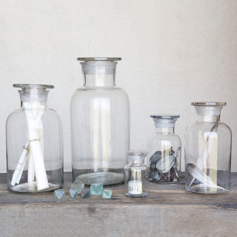 Pharmacy Jar with Stopper - Lrg Clear