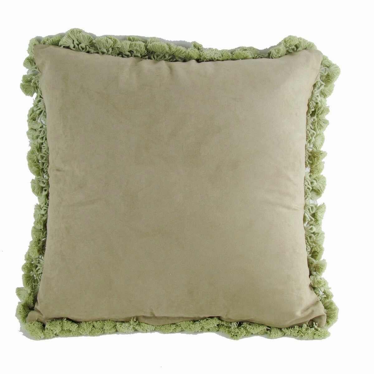 Pillow with Floral Design Fabric and Embroidered Edges, Multicolor