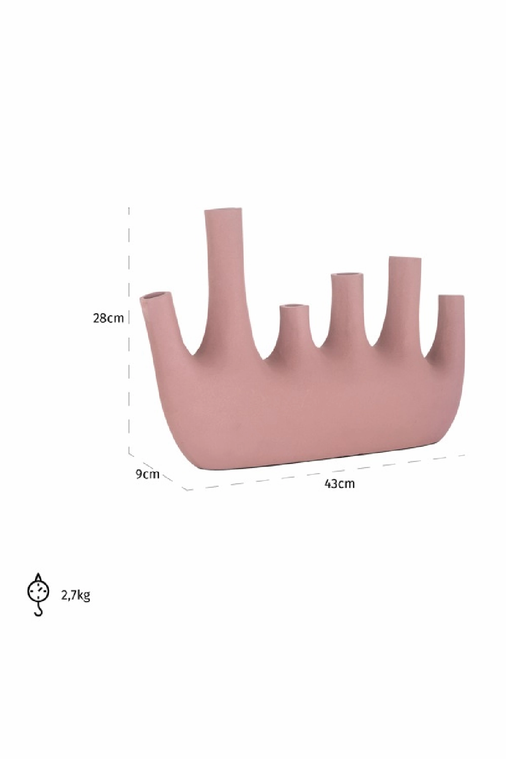 Pink Aluminum Modern Vase | OROA Jody