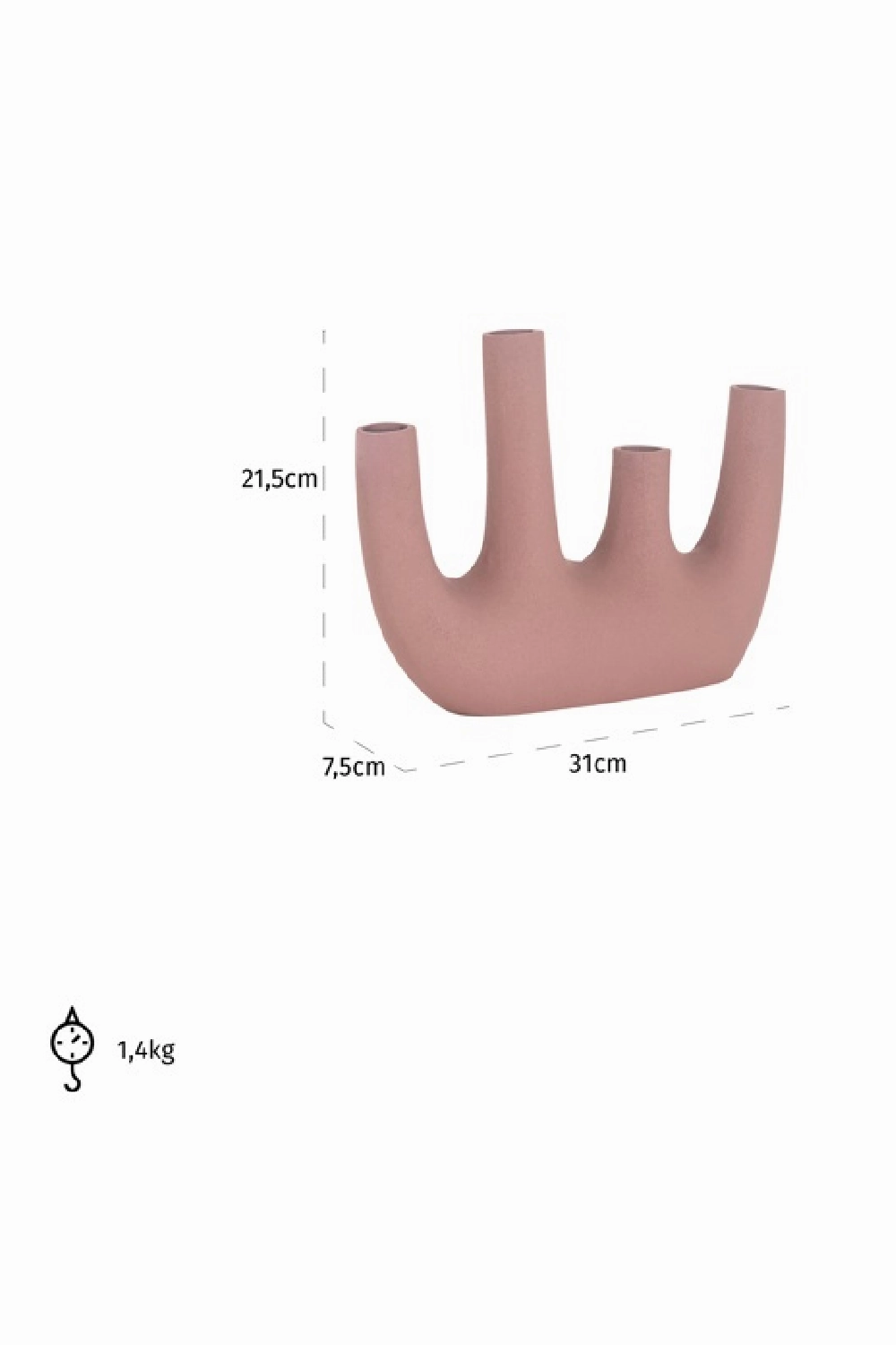 Pink Aluminum Modern Vase | OROA Jody