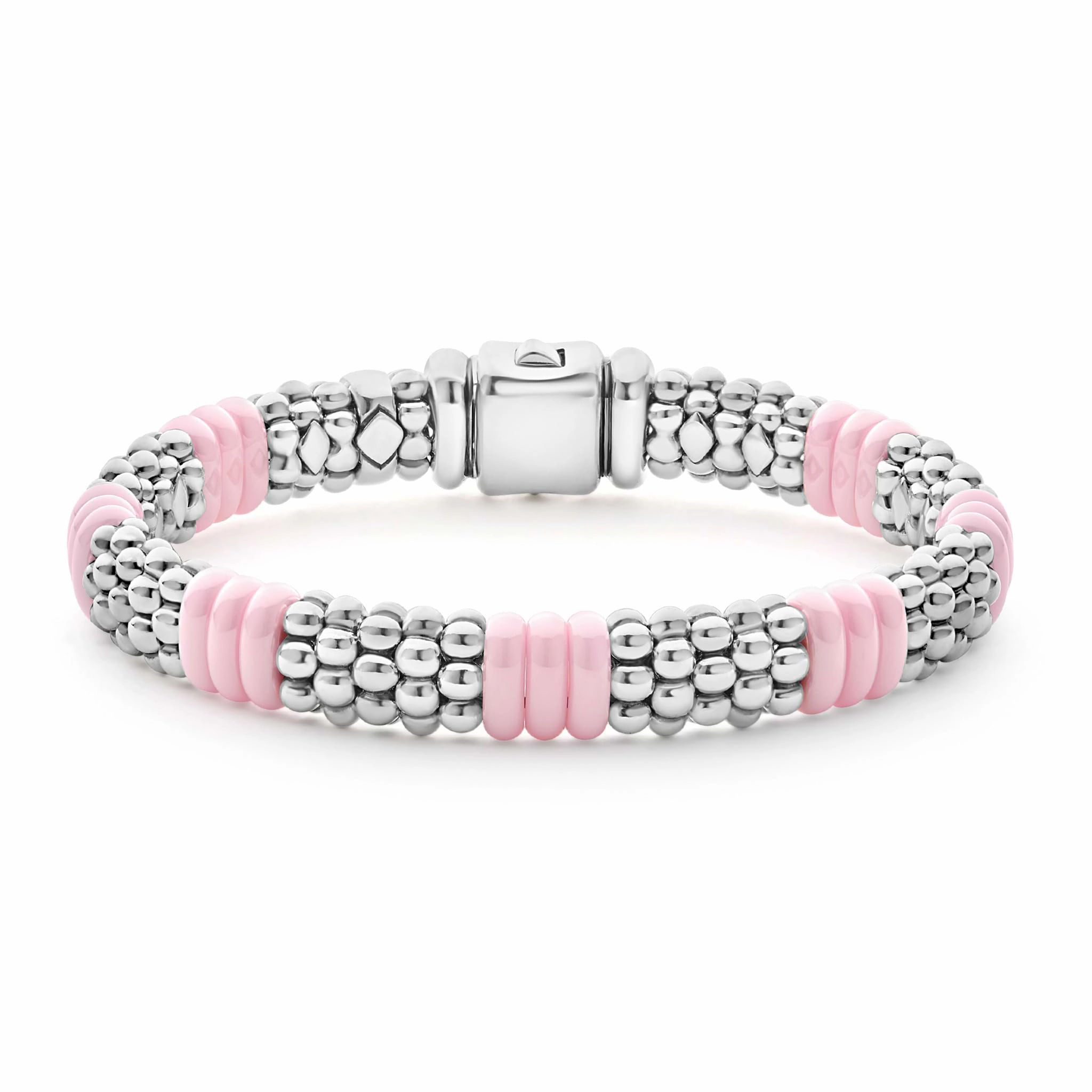 Pink Caviar Pink Ceramic and Sterling Silver Caviar Beaded Bracelet Gift Set
