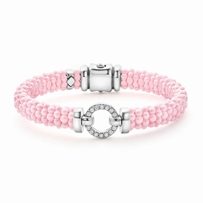 Pink Caviar Pink Ceramic Diamond Circle Bracelet | 9mm