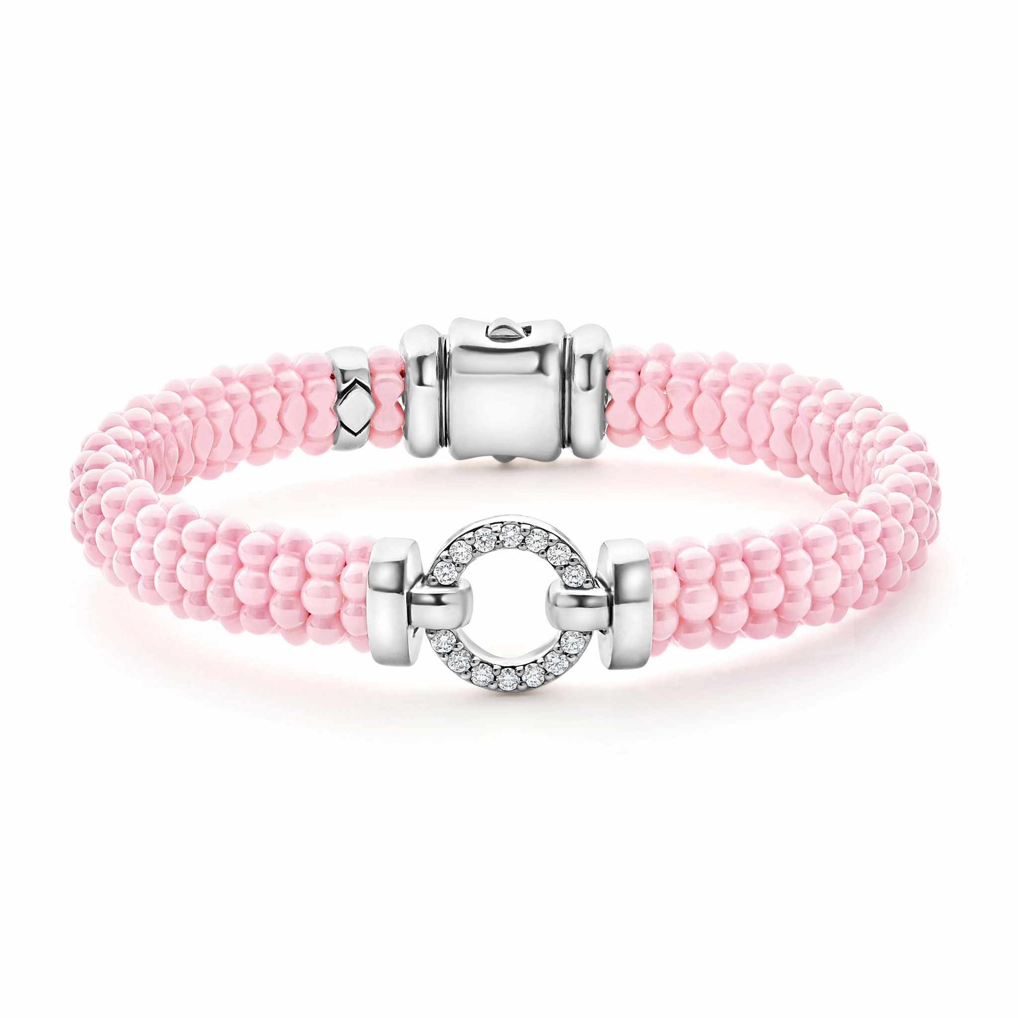 Pink Caviar Pink Ceramic Diamond Circle Bracelet | 9mm
