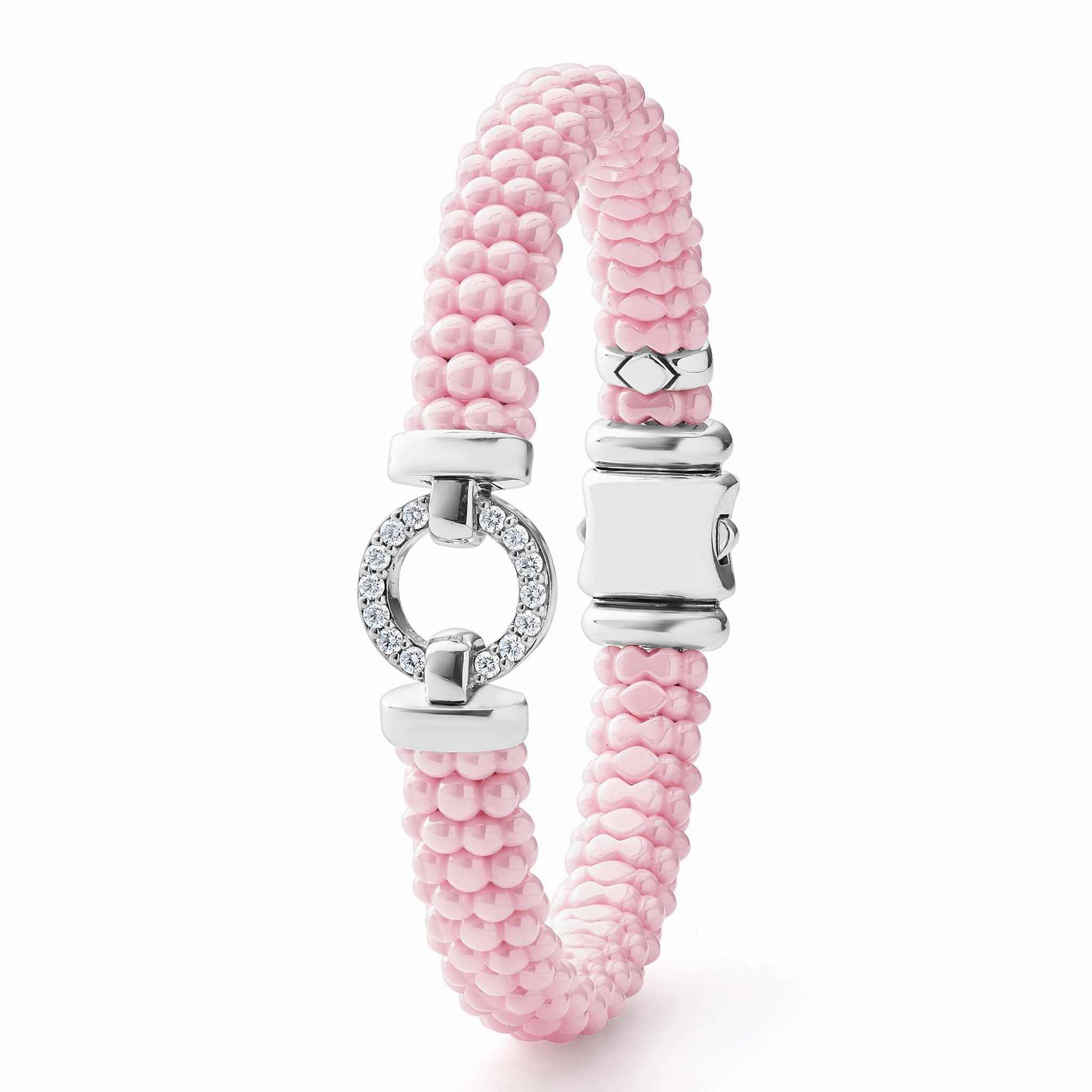 Pink Caviar Pink Ceramic Diamond Circle Bracelet | 9mm
