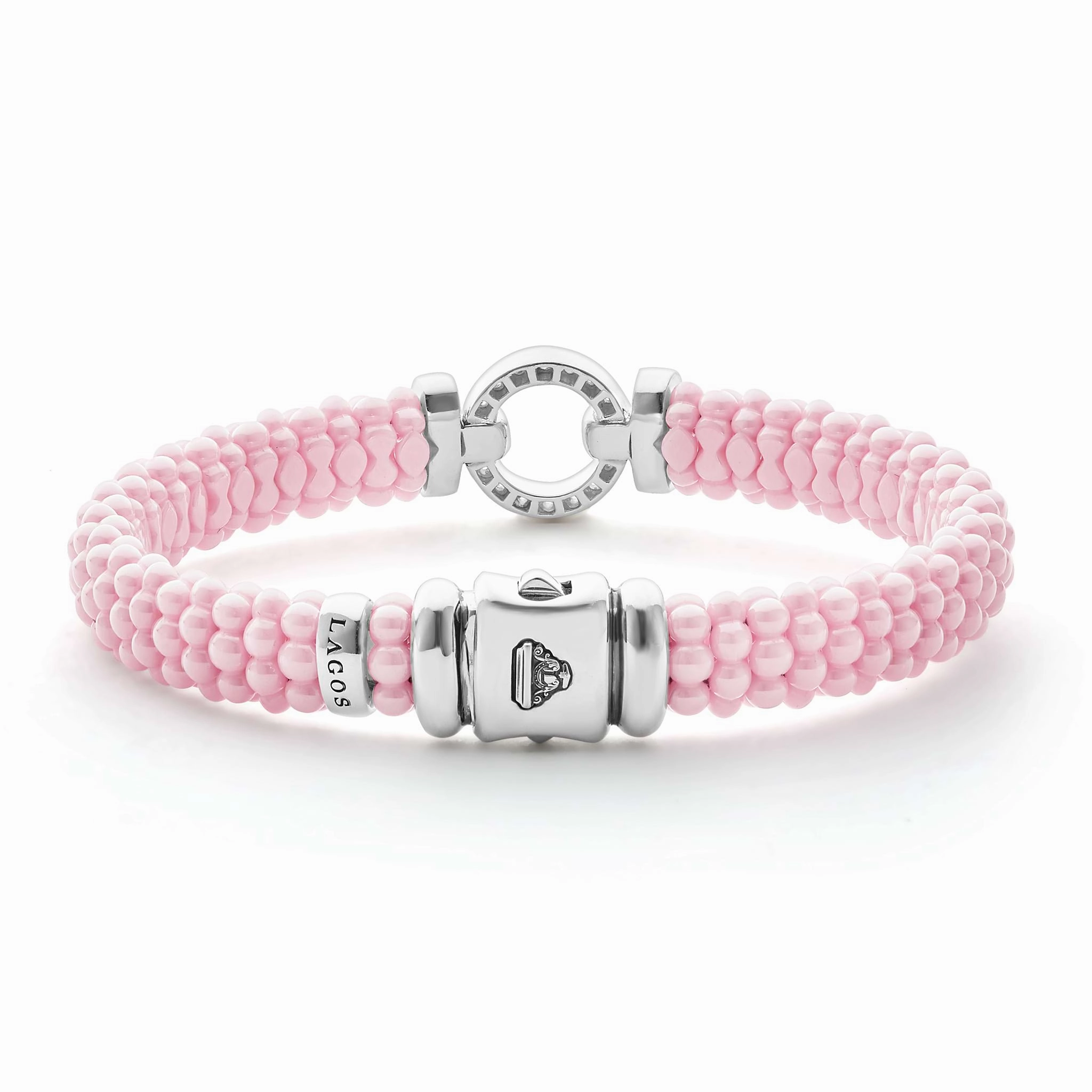 Pink Caviar Pink Ceramic Diamond Circle Bracelet | 9mm