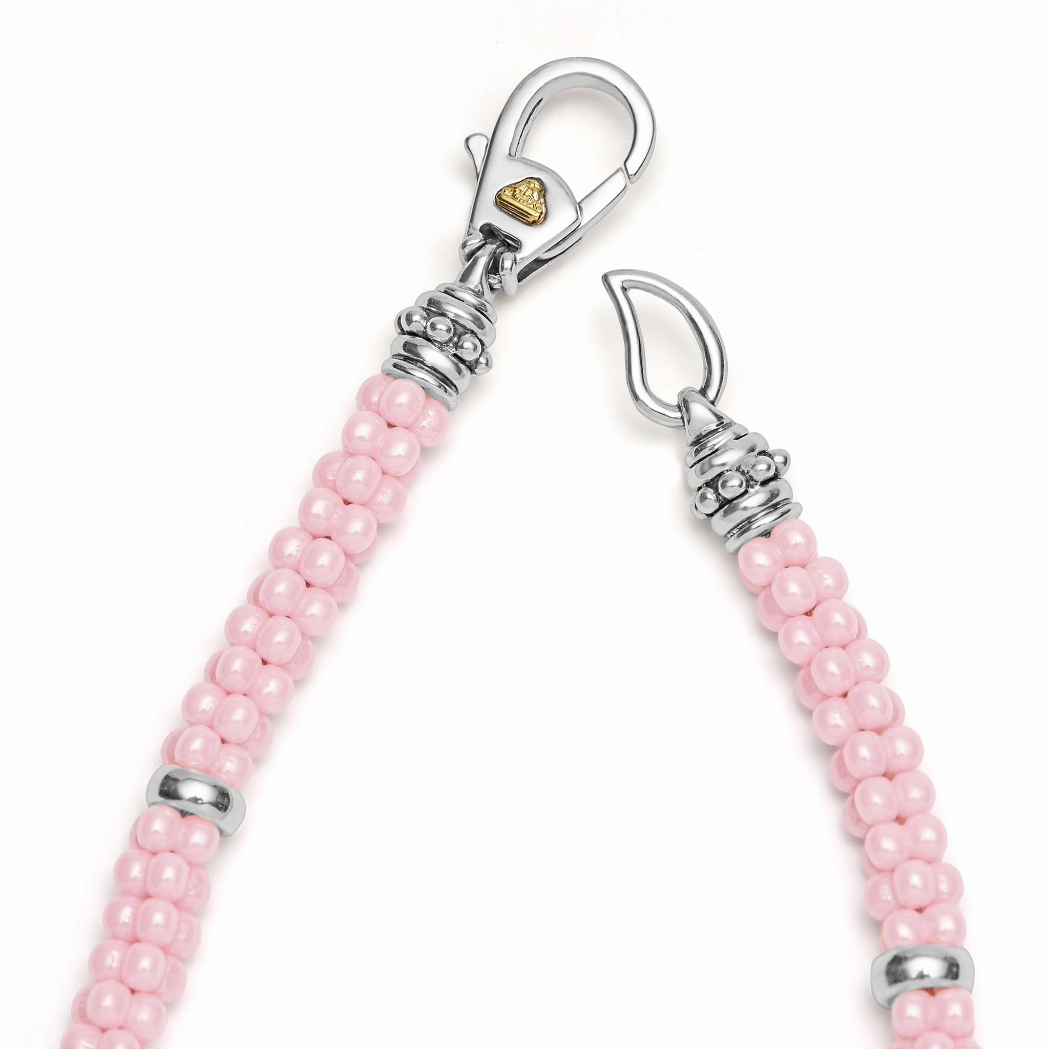 Pink Caviar Pink Five Silver Station Ceramic Bracelet | 5mm