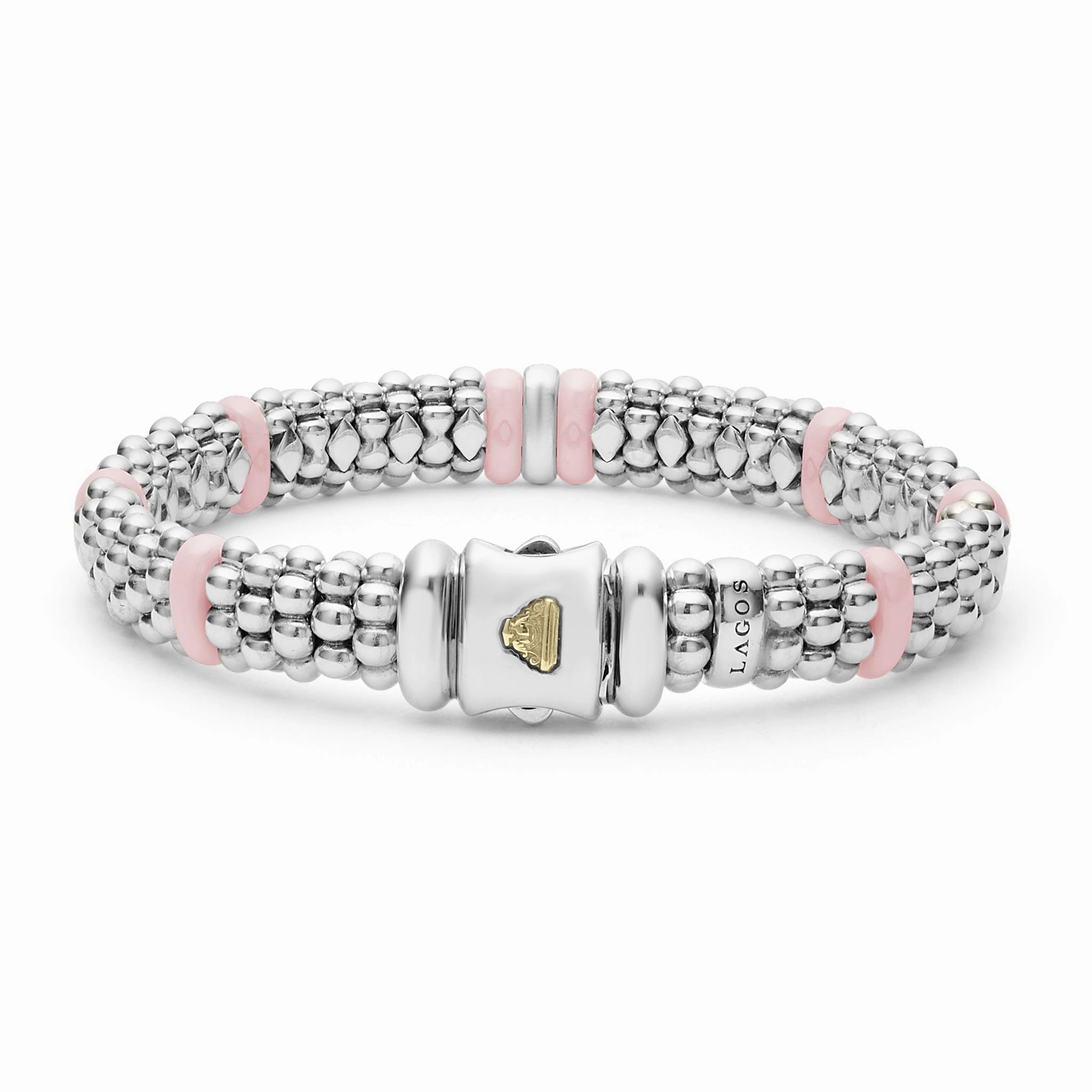 Pink Caviar Pink Single Station Diamond Caviar Bracelet | 9mm
