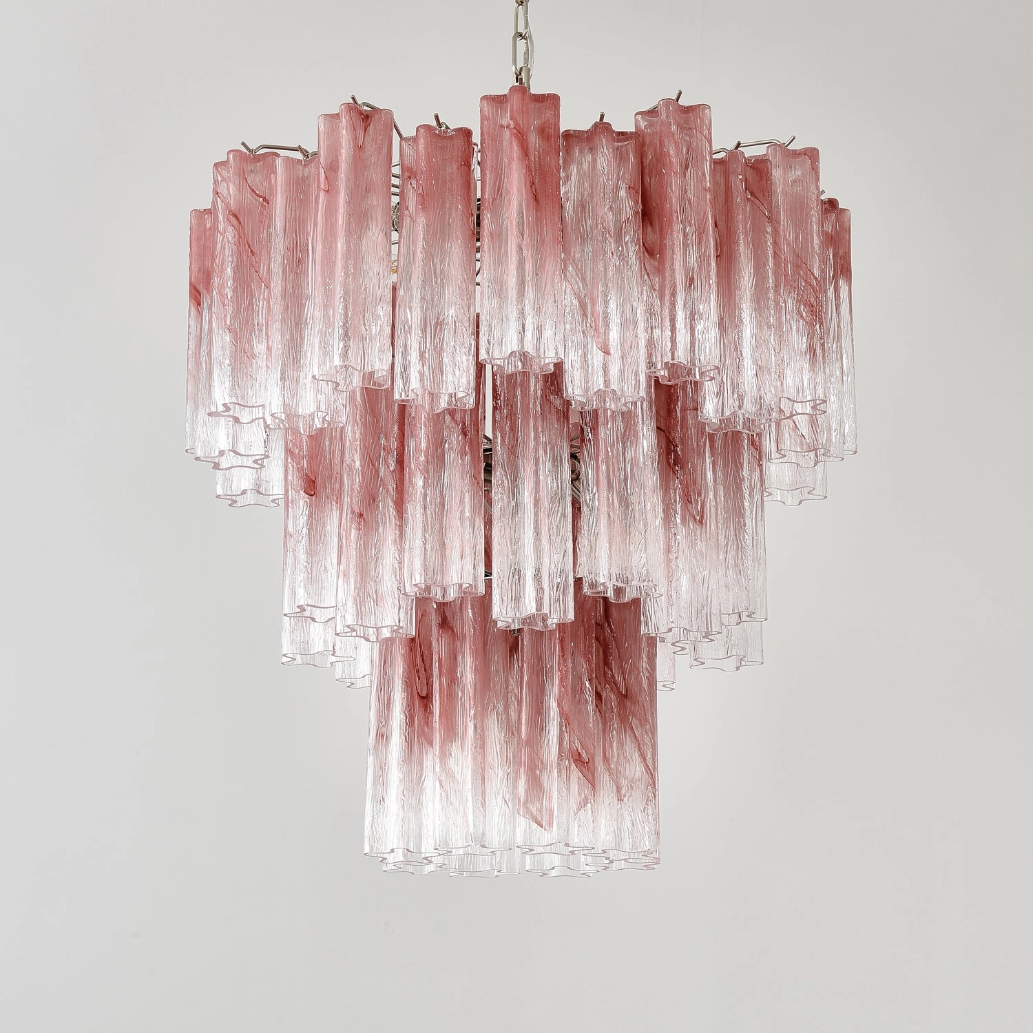 Pink Glass Tubes Chandelier