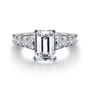 Piper - 14K White Gold Emerald Cut Diamond Engagement Ring (Setting Only)