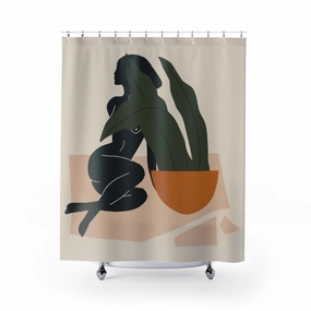 Plant Lover Woman Shower Curtain Lighting,Home Lighting