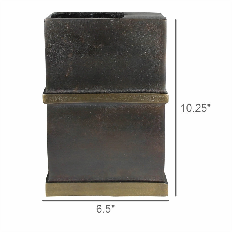 Plaza Vase, Bronze & Brass - Tall