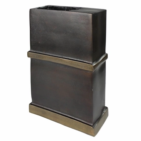 Plaza Vase, Bronze & Brass - Tall Vase,Ceramic Vase