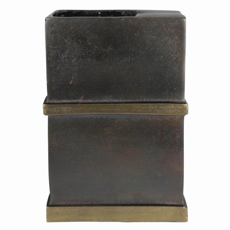Plaza Vase, Bronze & Brass - Tall