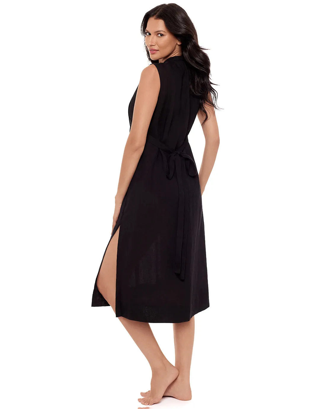 Pleated Beach Dress - Black