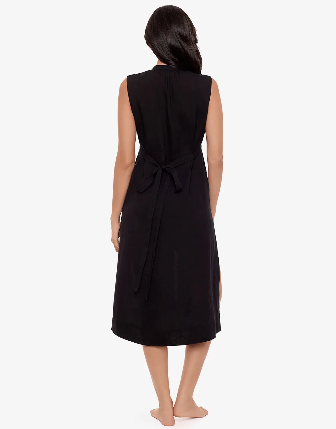 Pleated Beach Dress - Black