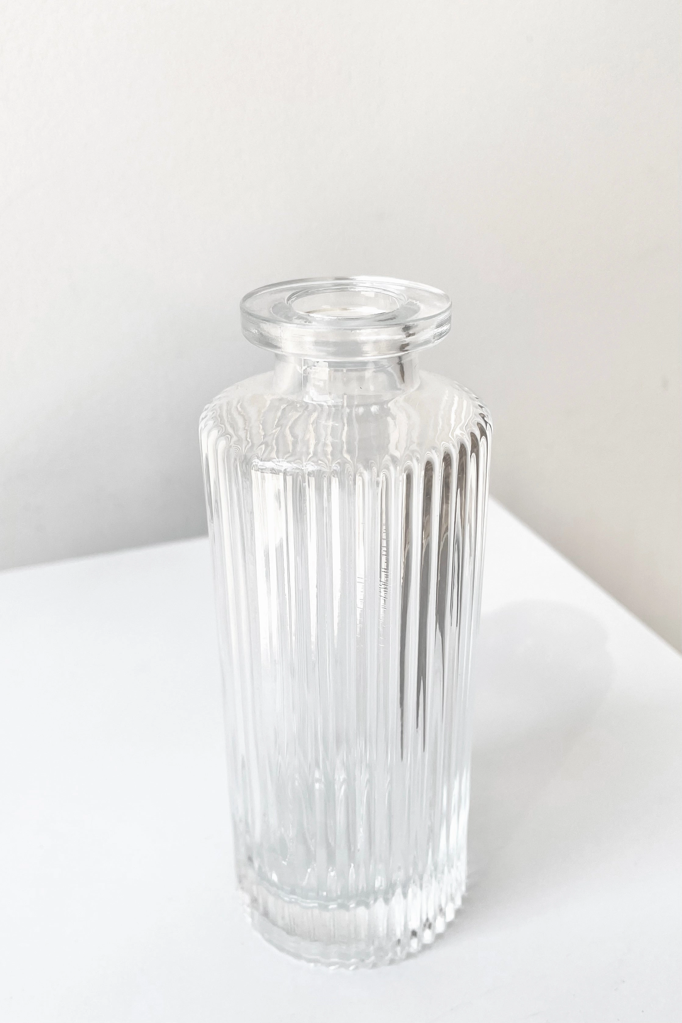 Pleated Medicine Bud Vase clear