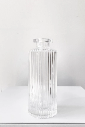Pleated Medicine Bud Vase clear Vase,Flower Vase