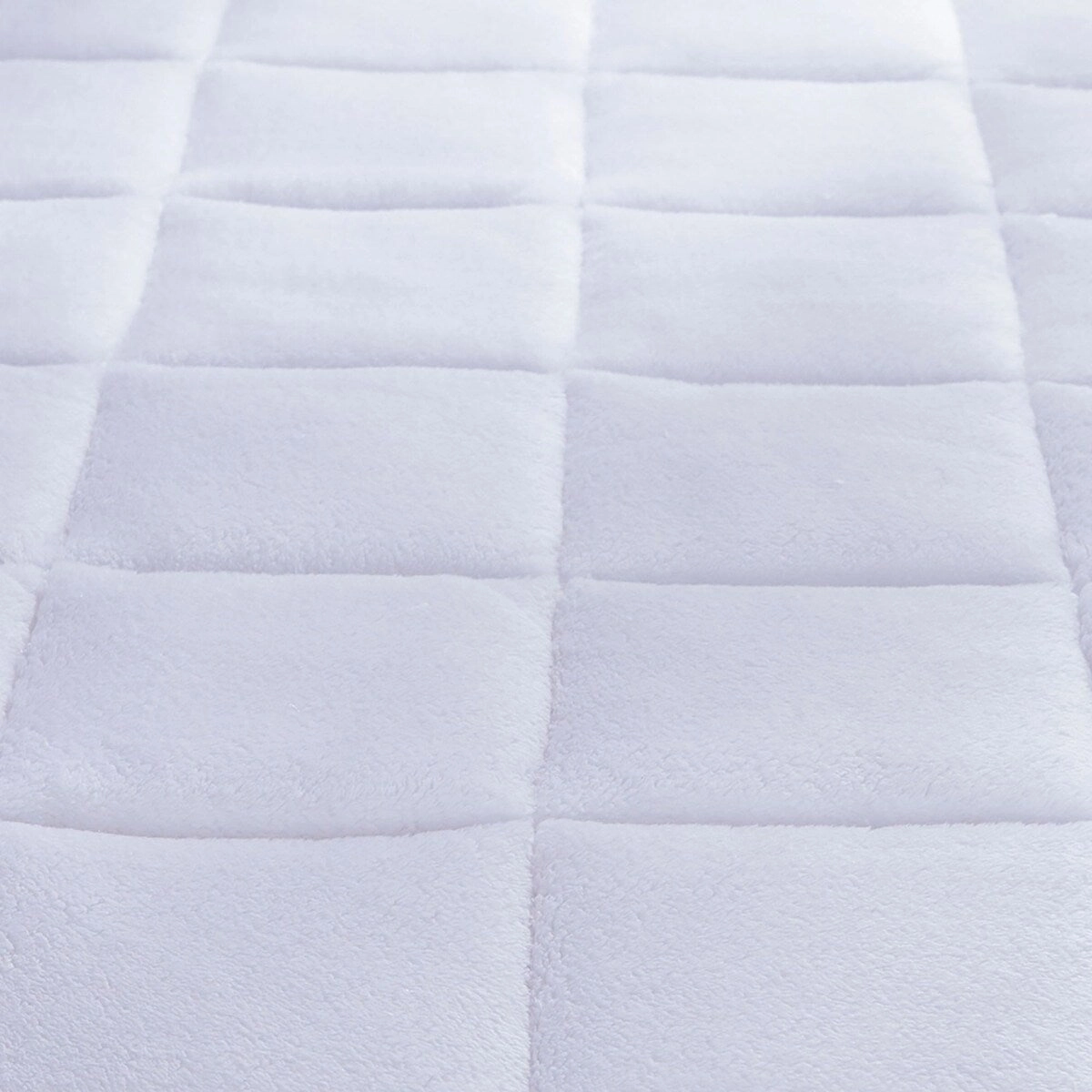 Plush Top Down Alternative Mattress Pad with Synthetic Cover Fits 18" Mattress - Vegan - White