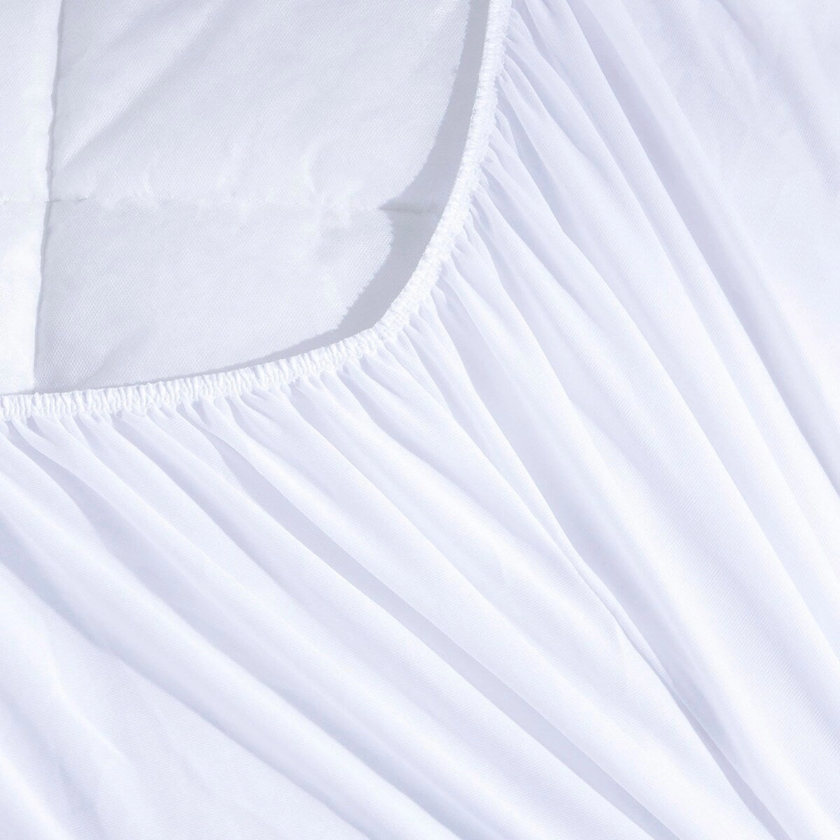 Plush Top Down Alternative Mattress Pad with Synthetic Cover Fits 18" Mattress - Vegan - White