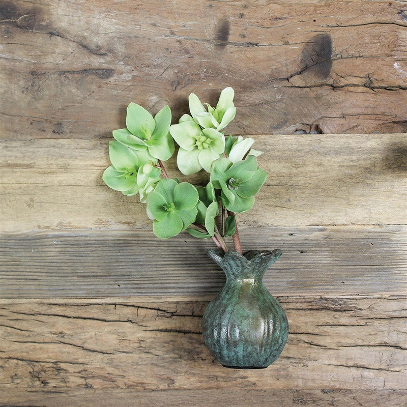Poppy Pod Vase, Patina Metal