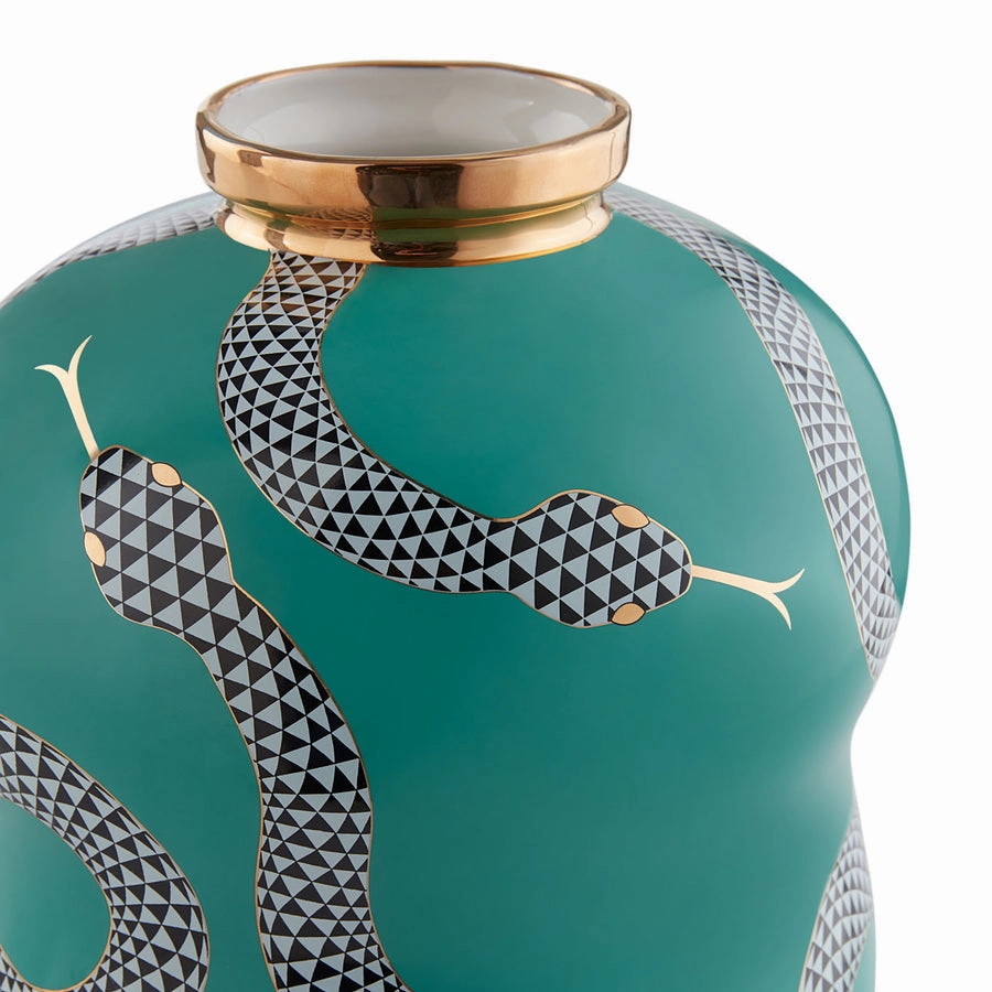 Porcelain Serpent Cinched Vase | Jonathan Adler Eden