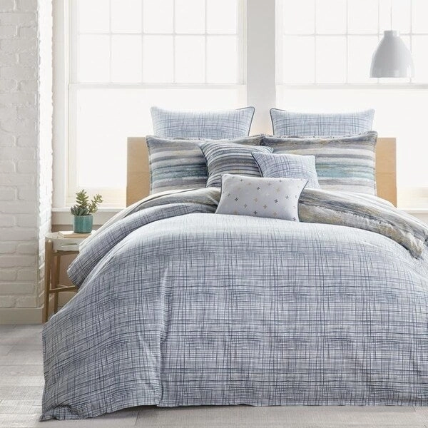 Porch & Den Braga Cotton Crosshatched Print European Sham