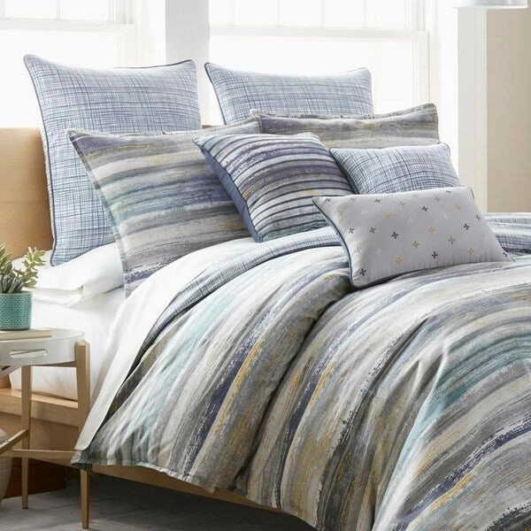 Porch & Den Braga Cotton Crosshatched Print European Sham