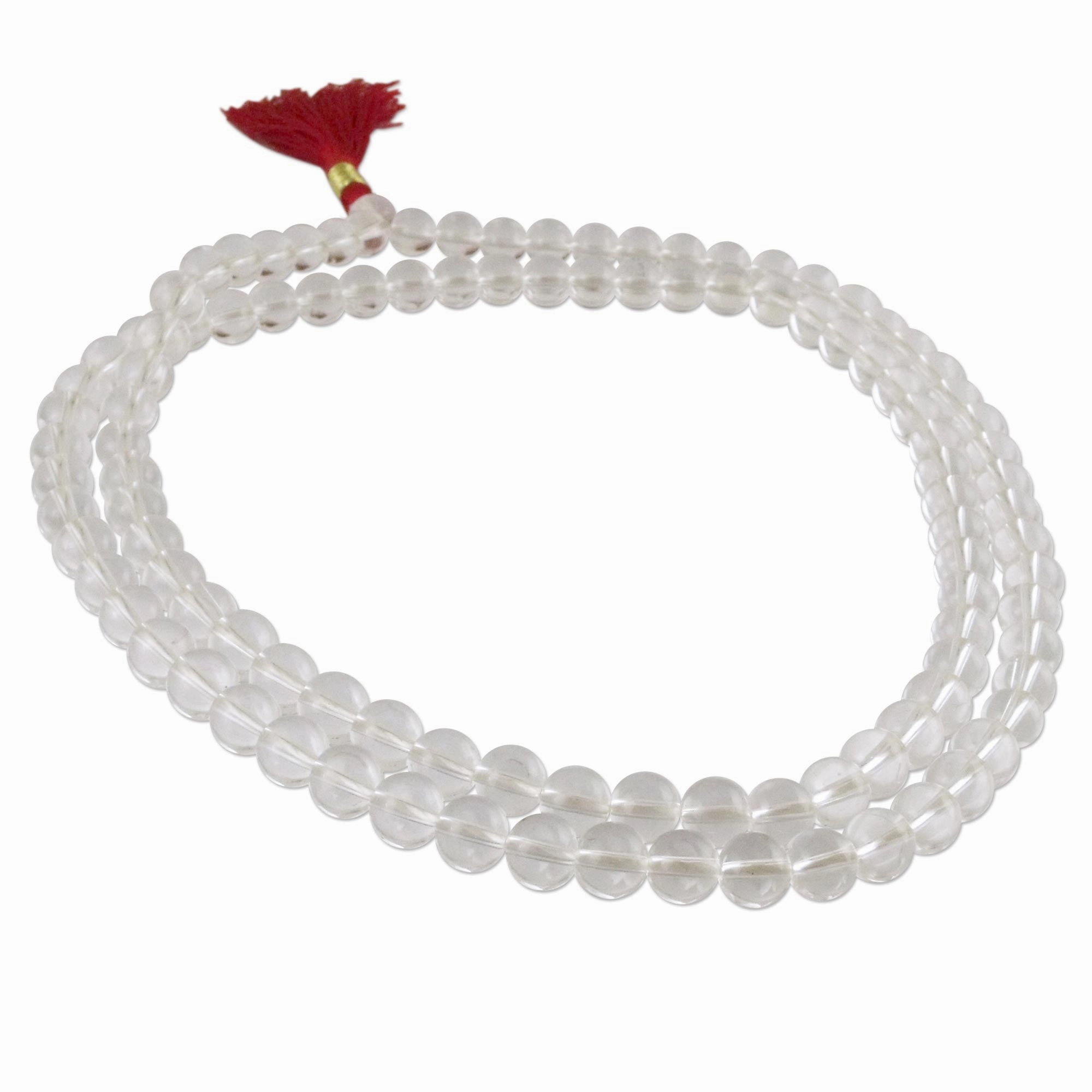 Pray Inidan Jap Mala Necklace Artisan Crafted with Quartz