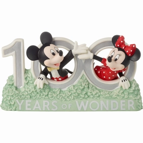 Precious Moments 100 Years Of Wonder Disney Mickey Mouse and Minnie Mouse Figurine Decorative Mirror,Home Decor Mirror