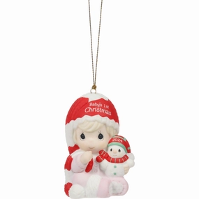 Precious Moments Baby's First Christmas 2024 Dated Girl Ornament Decorative Mirror,Home Decor Mirror