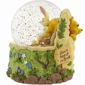 Precious Moments Disney Don't Feed The Bear Winnie The Pooh Resin/Glass Musical Snow Globe Decorative Mirror,Home Decor Mirror