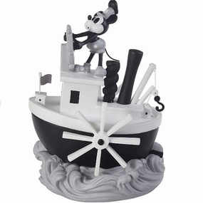 Precious Moments Disney Steamboat Willie Mickey Mouse Resin Musical Decorative Mirror,Home Decor Mirror