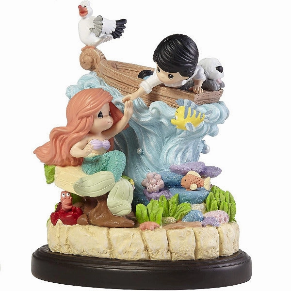 Precious Moments Disney The Little Mermaid Ariel and Eric Love Brings Our Worlds Together Resin Musical Decorative Mirror,Home Decor Mirror