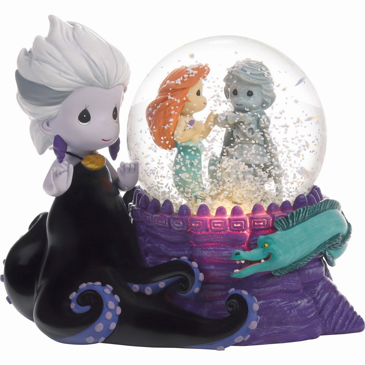 Precious Moments Disney The Little Mermaid Ariel and Ursula Make Waves in the Sea Lighted Musical Water Globe Decorative Mirror,Home Decor Mirror