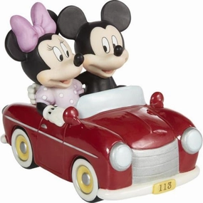 Precious Moments Disney You Sped Away With My Heart Mickey Mouse and Minnie Mouse Figurine Decorative Mirror,Home Decor Mirror