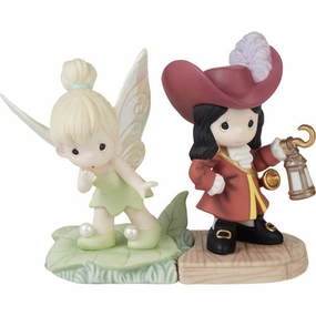 Precious Moments Life Is A Daring Adventure Disney Tinker Bell and Captain Hook 2-Piece Figurine Set Decorative Mirror,Home Decor Mirror