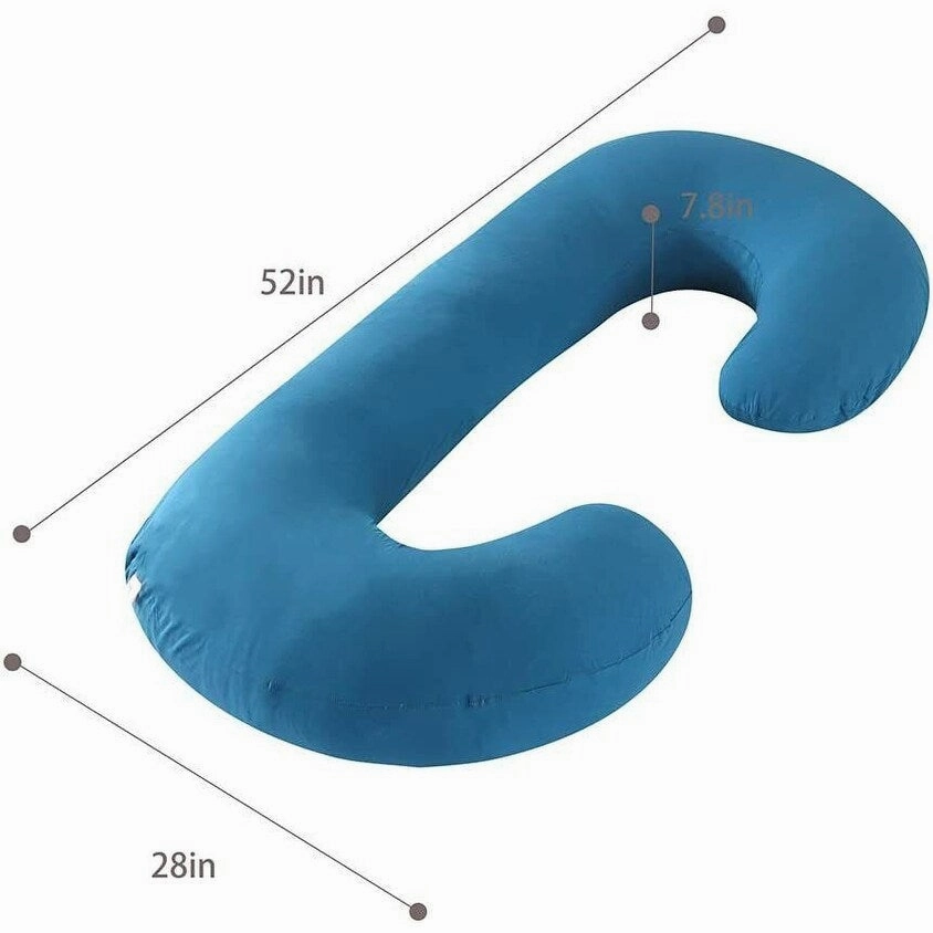 Pregnancy Pillow C Shaped Full Body Pillow 52" Maternity Pillow Support Body - Lightblue