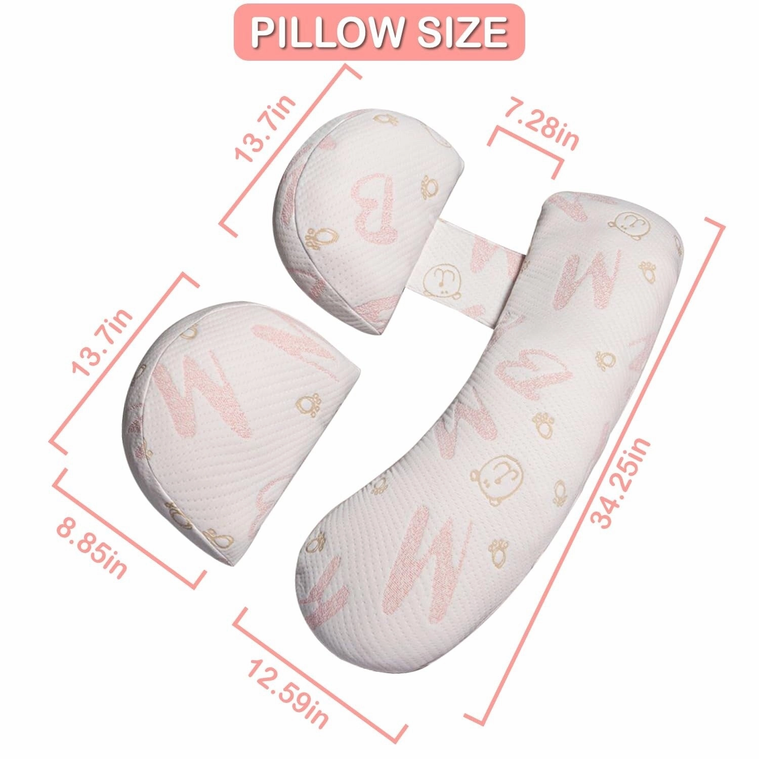 Pregnancy Pillow for Pregnant Women,Maternity Pillow with Detachable & Adjustable Pillow Cover,Pregnancy Body Pillow Support Leg