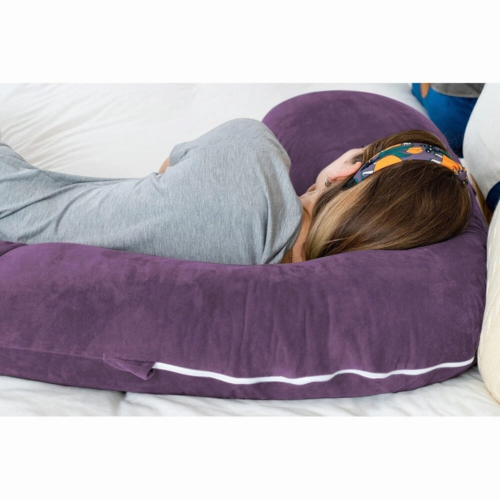 Pregnancy Pillow for Sleeping, L Shaped Body Pillow for Side Sleeping, Detachable Pregnancy Pillow with Full Body Support