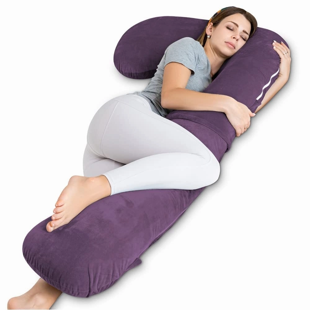 Pregnancy Pillow for Sleeping, L Shaped Body Pillow for Side Sleeping, Detachable Pregnancy Pillow with Full Body Support pillows,bed pillow,sleeping cushion