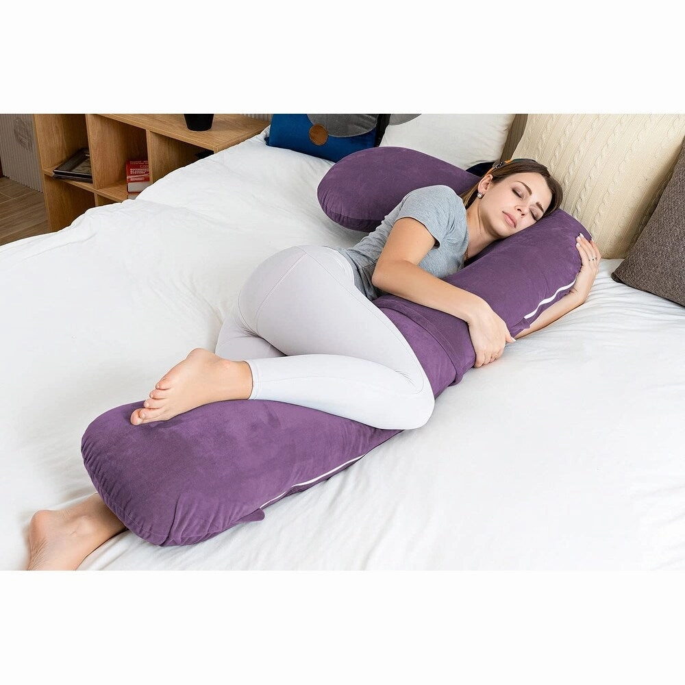 Pregnancy Pillow for Sleeping, L Shaped Body Pillow for Side Sleeping, Detachable Pregnancy Pillow with Full Body Support