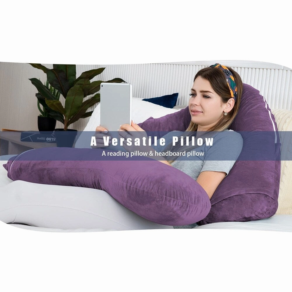 Pregnancy Pillow for Sleeping, L Shaped Body Pillow for Side Sleeping, Detachable Pregnancy Pillow with Full Body Support